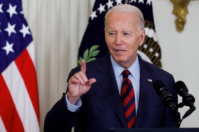U.S. President Joe Biden delivers remarks at the White House in Washington last month.