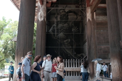 Visitors at the Todaiji temple in Nara in June