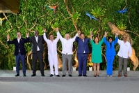 The summit of the Amazon Cooperation Treaty Organization, in Belem, Brazil, on Tuesday.  | Colombia Presidency / via REUTERS