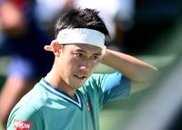 Kei Nishikori, seen in Indian Wells, California, in October 2021, will skip the upcoming Golden Gate Open due to a knee issue. | USA TODAY / VIA REUTERS