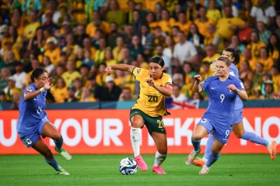 Australia captain Sam Kerr (center) is expected to play a larger role for her team during its Women's World Cup semifinal against England on Wednesday.