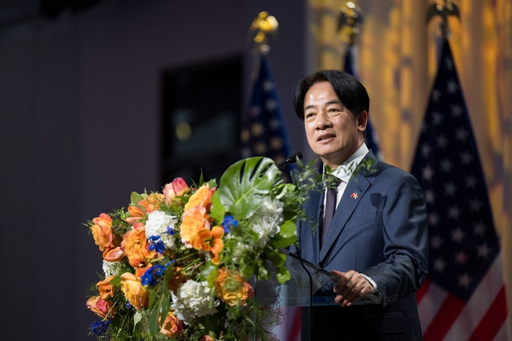 Taiwan's Vice President Lai Ching-te speaks during a luncheon in New York City in this handout picture released Monday.