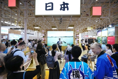 The Japan National Tourism Organization's booth at the Beijing International Tourism Expo in Beijing in June