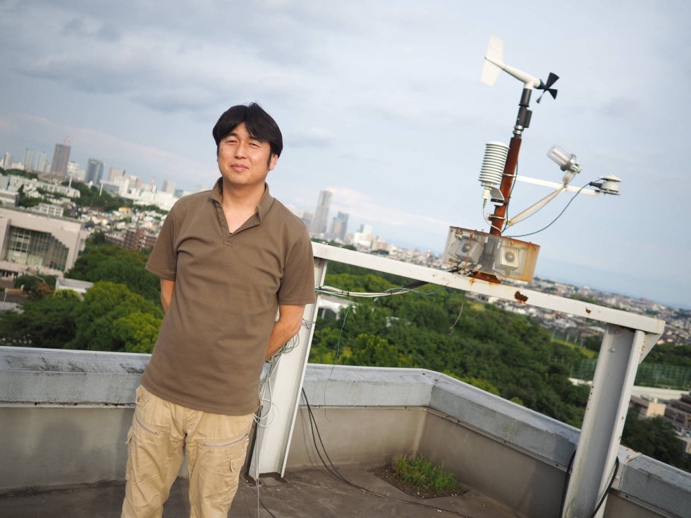 Hironori Fudeyasu, the director of the Typhoon Science and Technology Research Center at Yokohama National University, on the university's campus in June. 