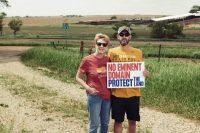 Vicki Hulse and her son Bill Hulse oppose a proposed carbon dioxide pipeline near their home in Moville, Iowa. | Bloomberg