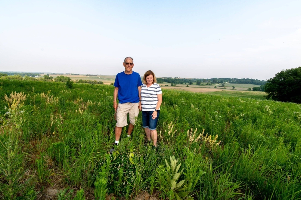 Susan and Jerry Stoefen’s land in Iowa sits in the path of a planned carbon dioxide pipeline the couple is working to stop.