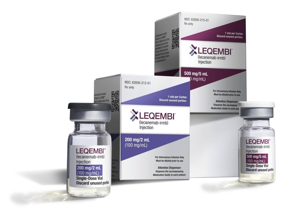 Packages of lecanemab, marketed as Leqembi, for the U.S. market