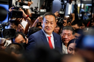 Pheu Thai's Srettha Thavisin. Thailand's parliament voted in favor of his prime ministerial candidacy in Bangkok on Tuesday.