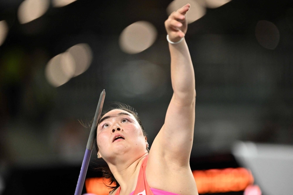 Kitaguchi competes in the women's javelin throw final on Friday. 