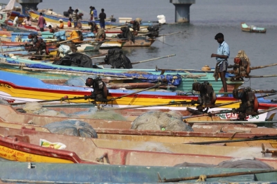 The Nagor fishing harbor in Nagapattinam, Tamil Nadu, India, in 2016