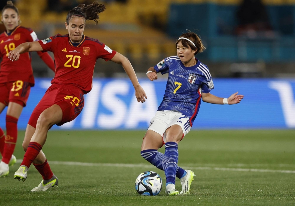 Hinata Miyazawa in action for Japan during the team's clash against Spain in the 2023 FIFA Women's World Cup, in Wellington on July 31