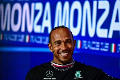 Lewis Hamilton, 39, will continuing racing for Mercedes in 2024 and 2025. 