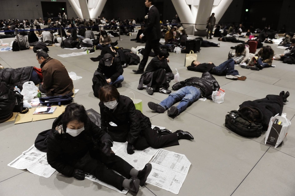 After the Great East Japan Earthquake in 2011, many people who were unable to return home took shelter at the Tokyo International Forum.