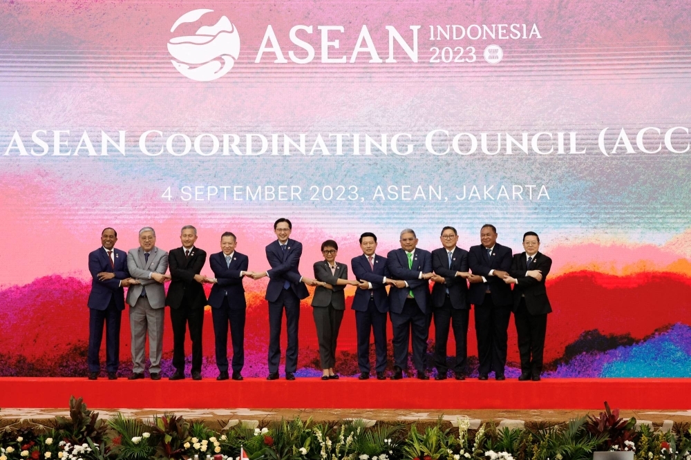 Southeast Asian officials at the ASEAN Secretariat in Jakarta on Monday.