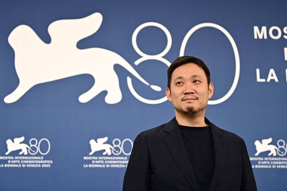 Japanese director Ryusuke Hamaguchi attends the 80th Venice Film Festival for the premiere of his new movie, "Evil Does Not Exist."