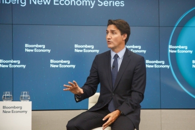 Canada's Prime Minister Justin Trudeau speaks during an interview in Singapore on Thursday.