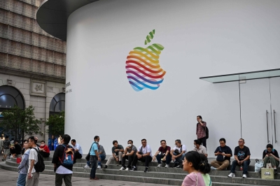 An Apple store in the Huangpu district in Shanghai