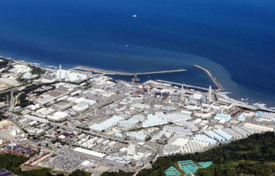 The Fukushima No. 1 nuclear power plant, which started releasing treated radioactive water into the Pacific Ocean, in Fukushima Prefecture on Aug. 24