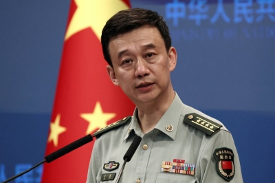 Chinese Defense Ministry spokesperson Wu Qian at a press briefing in Beijing on Aug 31.