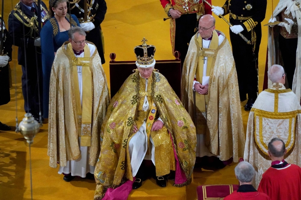 King Charles III coronation ceremony in Westminster Abbey on May 6