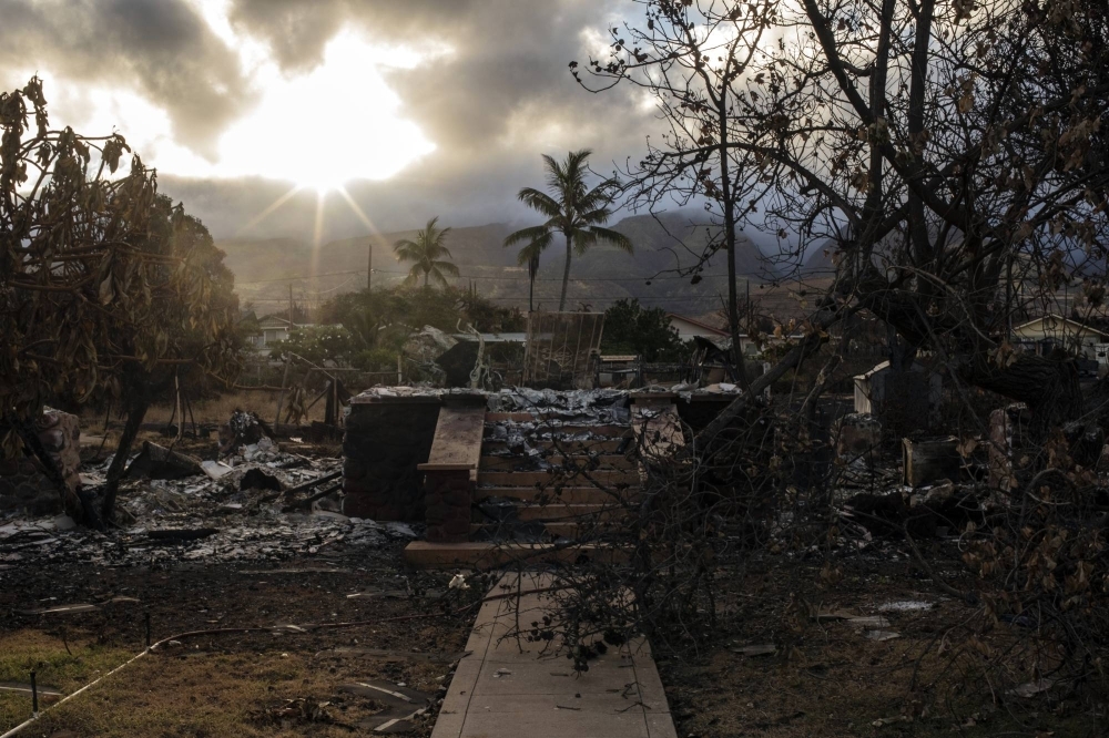 The rubble of a home in Lahaina, on the Hawaiian island of Maui, on Aug. 16