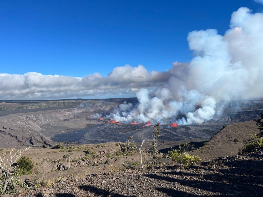 Hawaii's Kilauea volcano, one of the world's most active, erupted again on Sunday.