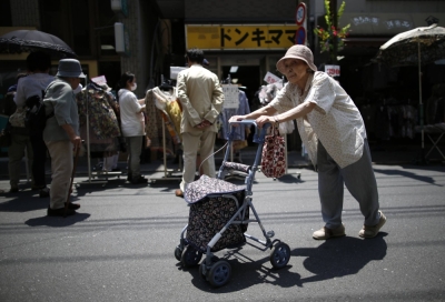 Women make up 56.6% of Japan's elderly population, numbering 20.5 million compared with men, who stand at 15.7 million.