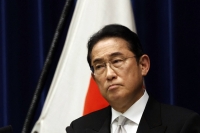 Prime Minister Fumio Kishida attends a news conference in Tokyo on Wednesday after a major reshuffle of his Cabinet. | POOL / VIA AFP-JIJI