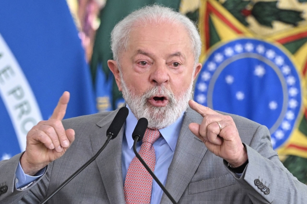 Brazilian President Luiz Inacio Lula da Silva speaks during the launch of the "Energy Transition: Fuel for the Future" project at the Planalto Palace in Brasilia on Sept. 14. Ukrainian President Volodymyr Zelenskyy and Brazil's Luiz Inacio Lula da Silva are scheduled to meet on Wednesday in New York. 