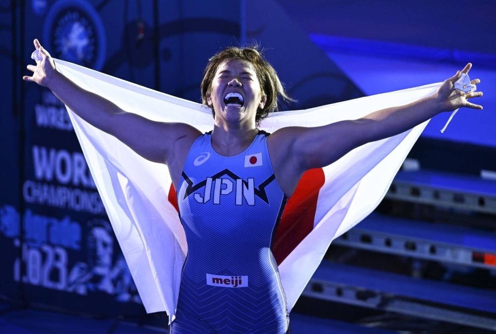 Yuka Kagami triumphed in the 76-kg final at the wrestling world championships in Belgrade on Wednesday, becoming the first Japanese champion in the women's heaviest wrestling category since Kyoko Hamaguchi won the 72 kg in 2003.