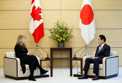 Canadian Foreign Minister Melanie Joly meets with Prime Minister Fumio Kishida in Tokyo in October.