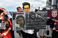 This fan expressed disappointment at the absence of Mercedes team principal Toto Wolff from this year's Japanese Grand Prix. | Dan Orlowitz