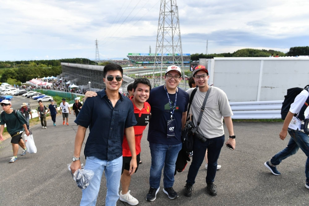 Some fans, including this group from the Philippines, have waited to attend Suzuka since their initial plans were disrupted by the coronavirus pandemic.
