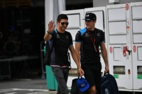 Alpine's Esteban Ocon (left) arrives at Suzuka Circuit on Friday morning. | Dan Orlowitz