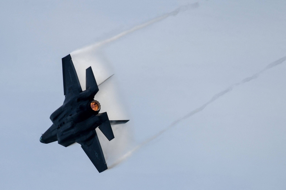 A U.S. Marine Corps F-35B fighter jet during a preview of the Singapore Airshow in Singapore in February 2022