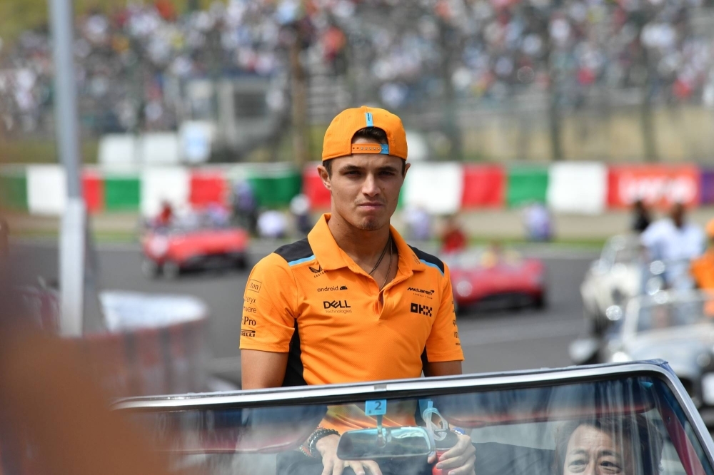 McLaren's Lando Norris during the drivers' parade ahead of the Japanese Grand Prix. 