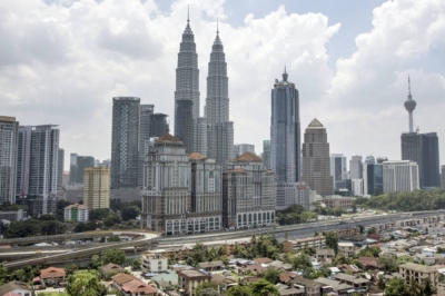 The Petronas Twin Towers in Kuala Lumpur
