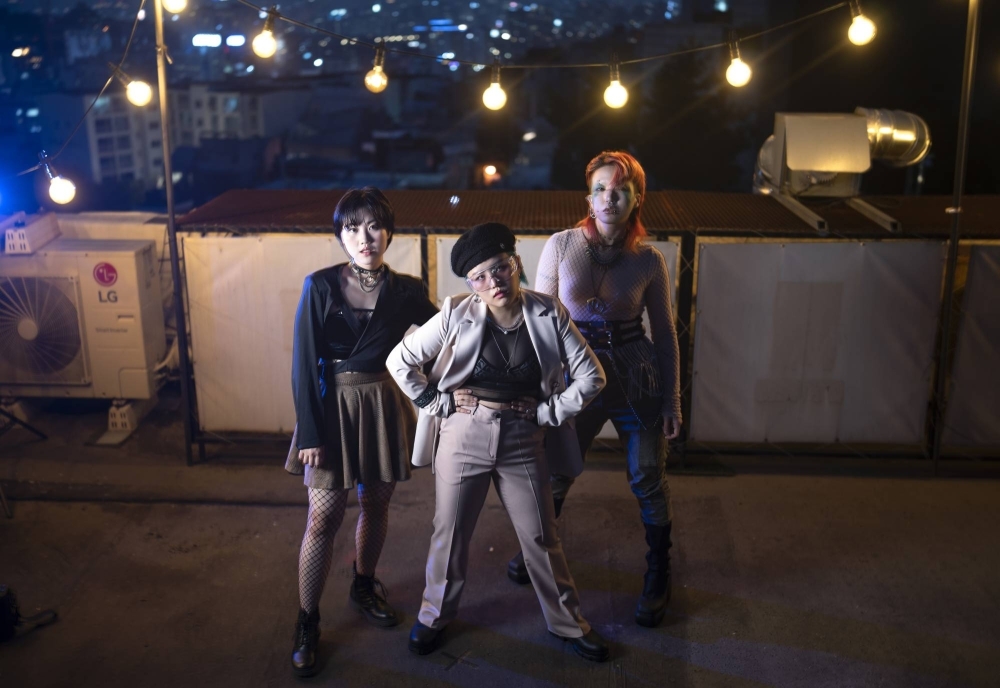 From left: Prin, Sen and jiGook of QI.X call themselves one of the first openly queer, transgender K-pop acts.