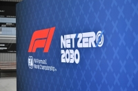 Formula One is not shy about advertising its net-zero goal. The 2030 target involves a 50% emissions reduction from 2018 levels, with the rest to be made up via offsets.  | Dan Orlowitz 