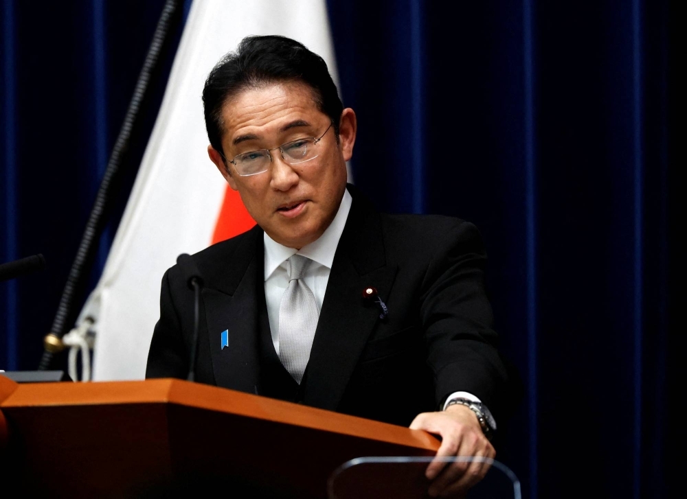 Prime Minister Fumio Kishida attends a news conference after his Cabinet reshuffle in Tokyo on Sept. 13.