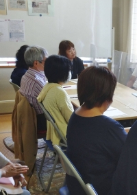 Parents of children refusing to go to school attend a session organized by a nonprofit support group in Ube, Yamaguchi Prefecture, in July. | Kyodo
