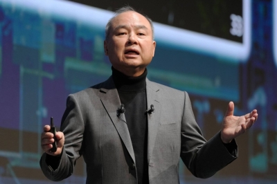 Masayoshi Son, chairman and chief executive officer of SoftBank Group, speaks during the SoftBank World event in Tokyo on Wednesday.