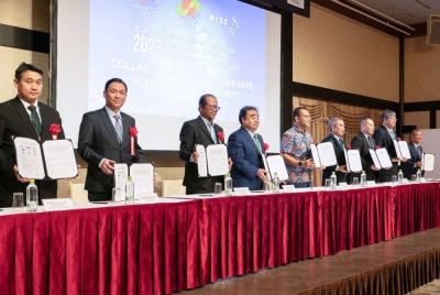 Officials from Japan and ASEAN countries agree to bolster private sector cybersecurity collaboration, in Tokyo on Thursday.