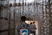 Made of sheeps intestines, Sansan Ou’s “Inner” (2023), of cascading translucent bubbles are inspired by her Mongolian upbringing and her own thoughts on life and death. | NIK VAN DER GIESEN
