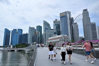 The Singapore skyline