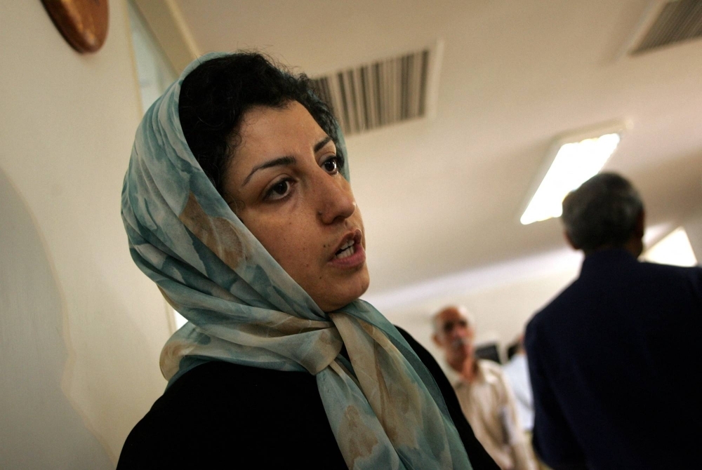 Iranian rights activist Narges Mohammadi at the Defenders of Human Rights Center in Tehran in 2007. Mohammadi was awarded the Nobel Peace Prize on Friday.
