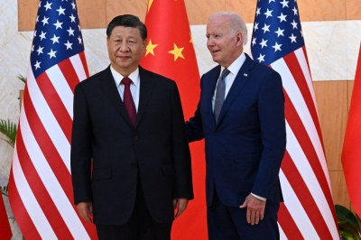 U.S. President Joe Biden and Chinese leader Xi Jinping meet on the sidelines of the Group of 20 summit in Nusa Dua, Indonesia, last November.