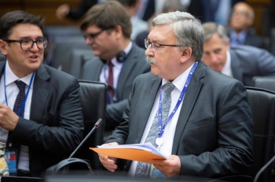 Russian envoy Mikhail Ulyanov attends a meeting in Vienna last month. 