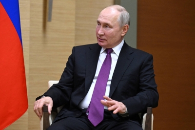 Russian President Vladimir Putin attends a meeting near Moscow on Saturday. 