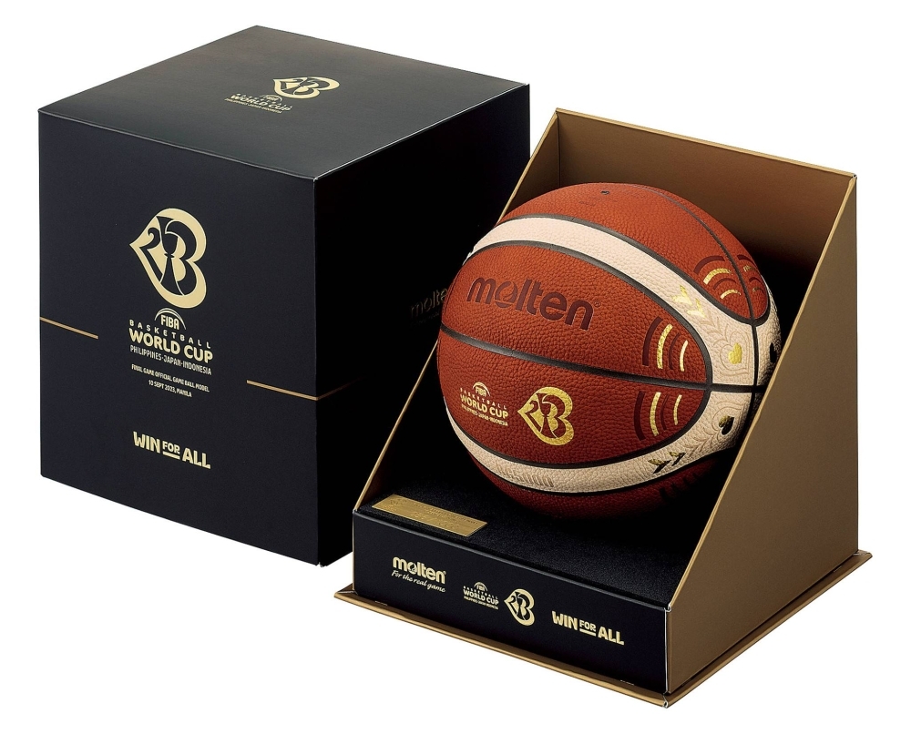 A Molten basketball designed exclusively for the 2023 World Cup finals